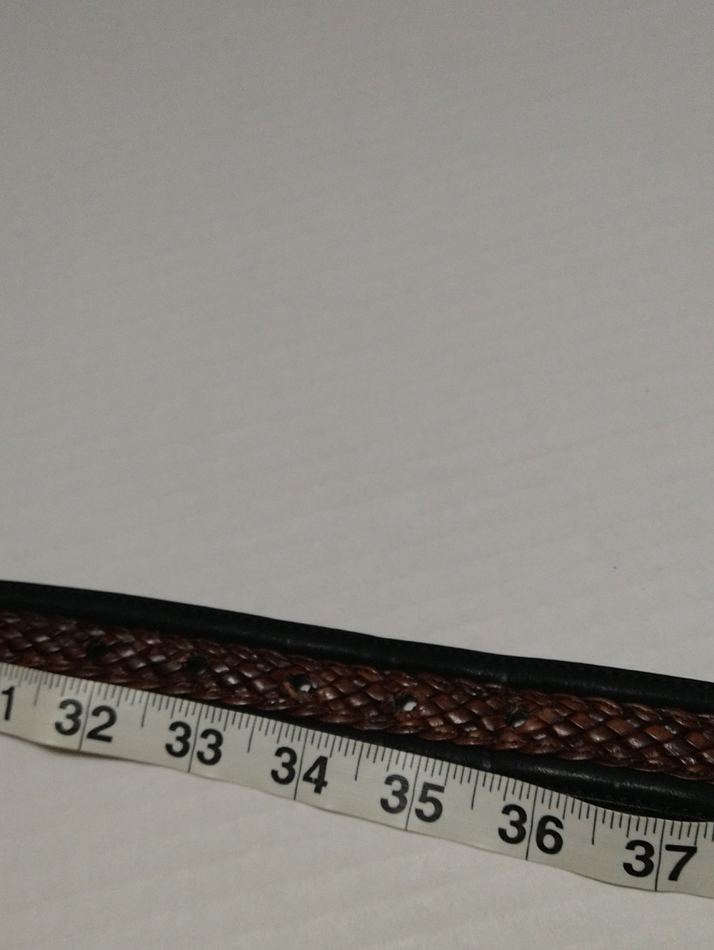 Tommy Bahama Men's Brown Leather Belt W/Braided Look Brass Buckle Size 34 - Picture 10 of 12